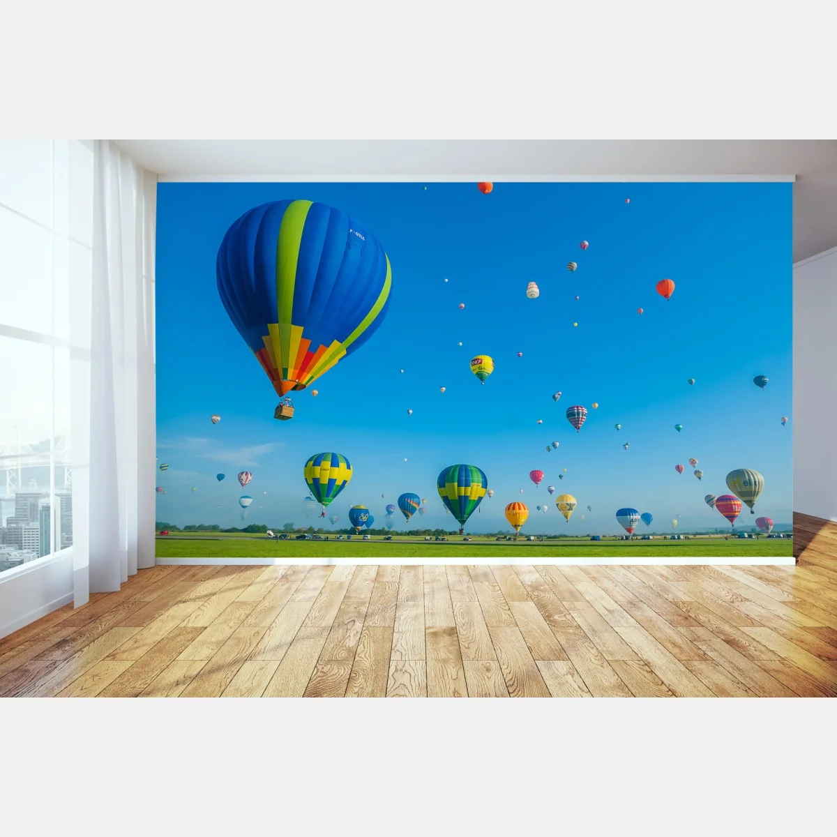 Fototapeta kolorowe balony nad Chambley – Wallissimo® Fototapeta kolorowe balony nad Chambley – Wallissimo®