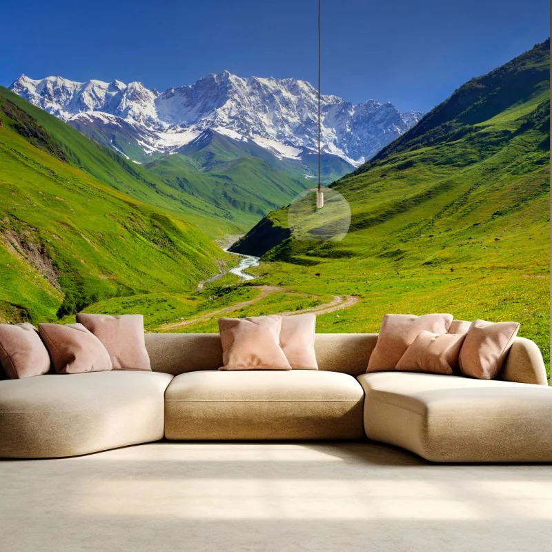 Fototapeta majestatyczny widok na Shkhara z Ushguli – Wallissimo® Fototapeta majestatyczny widok na Shkhara z Ushguli – Wallissimo®