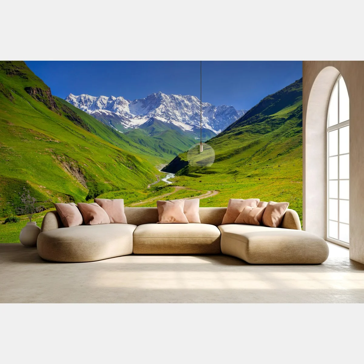 Fototapeta majestatyczny widok na Shkhara z Ushguli – Wallissimo® Fototapeta majestatyczny widok na Shkhara z Ushguli – Wallissimo®