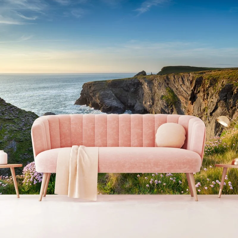 Fototapeta klify wybrzeża o złotej godzinie – Wallissimo® Fototapeta klify wybrzeża o złotej godzinie – Wallissimo®