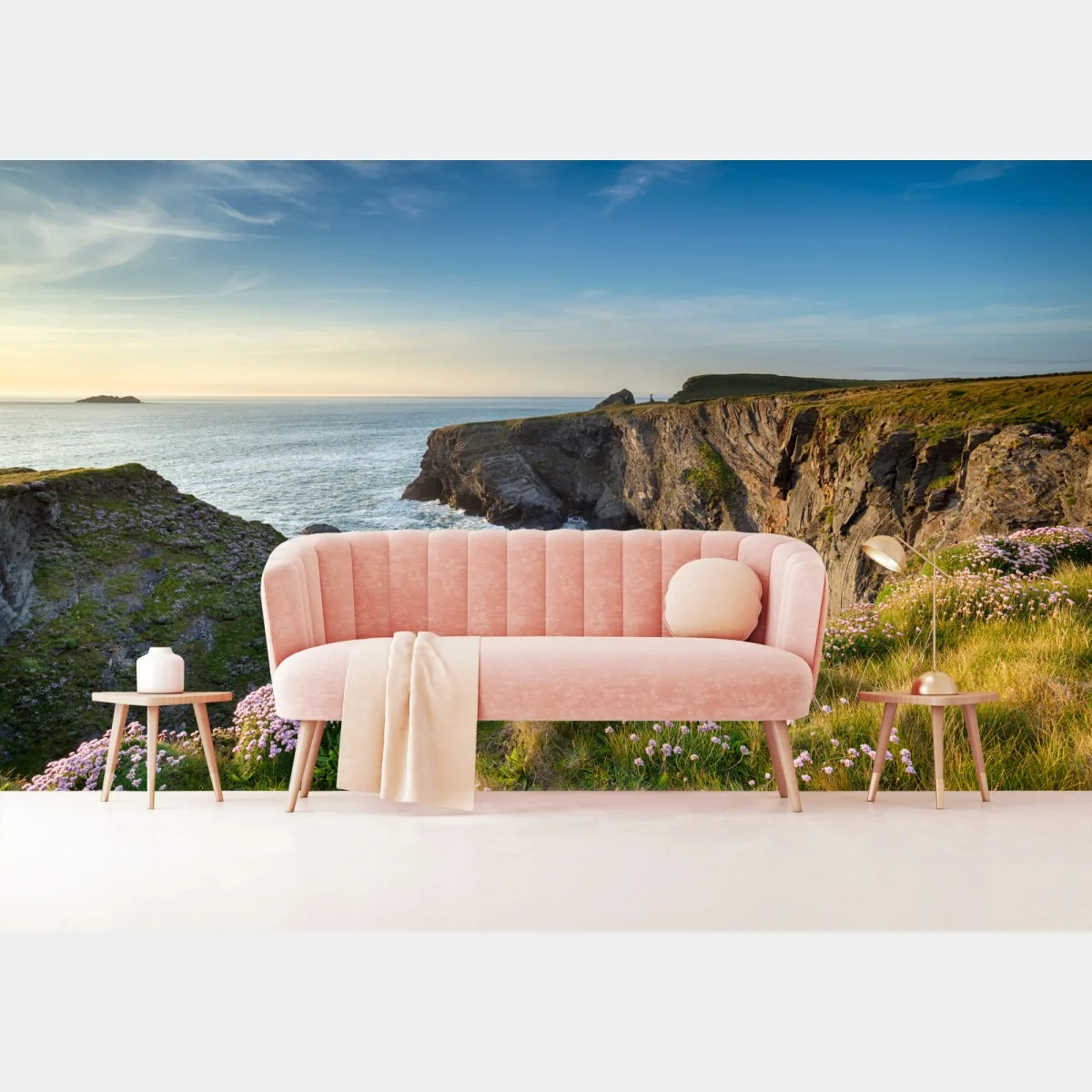 Fototapeta klify wybrzeża o złotej godzinie – Wallissimo® Fototapeta klify wybrzeża o złotej godzinie – Wallissimo®