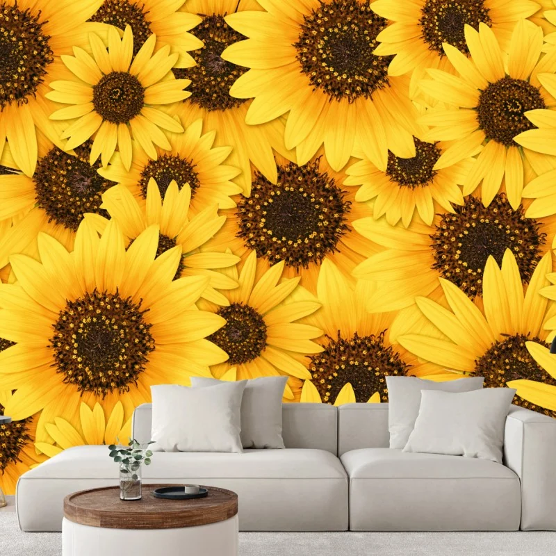 Fototapeta złote słoneczniki – Wallissimo® Fototapeta złote słoneczniki – Wallissimo®