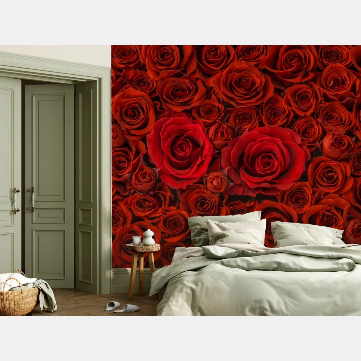 Fototapeta bukiet czerwonych róż w zbliżeniu – Wallissimo® Fototapeta bukiet czerwonych róż w zbliżeniu – Wallissimo®