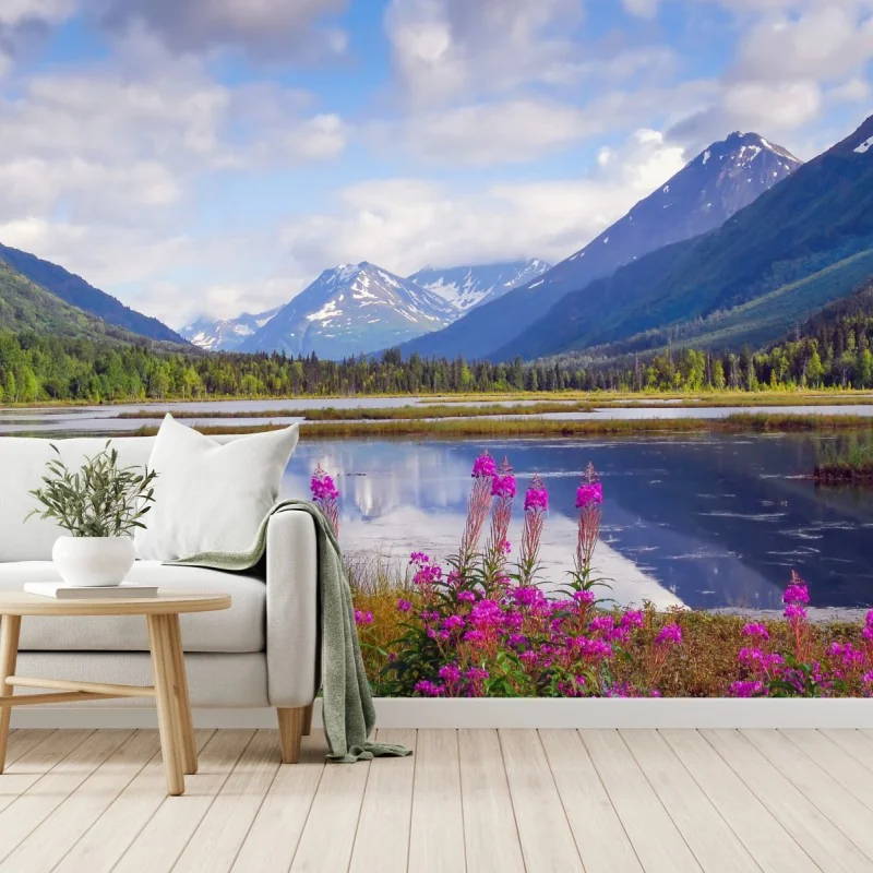 Fototapeta Tern Lake odbicia, krajobraz górski z Alaski – Wallissimo® Fototapeta Tern Lake odbicia, krajobraz górski z Alaski – Wallissimo®