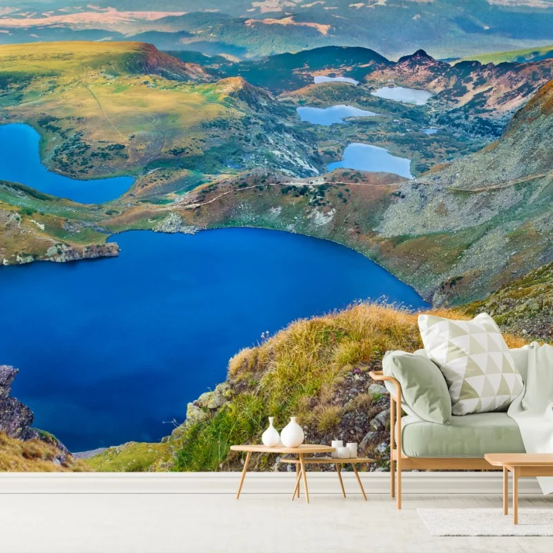 Fototapeta alpejskie błękitne jeziora panorama – Wallissimo® Fototapeta alpejskie błękitne jeziora panorama – Wallissimo®