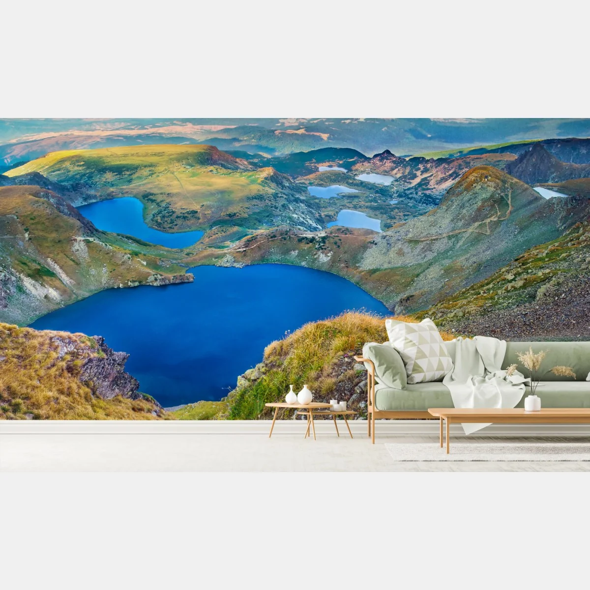 Fototapeta alpejskie błękitne jeziora panorama – Wallissimo® Fototapeta alpejskie błękitne jeziora panorama – Wallissimo®