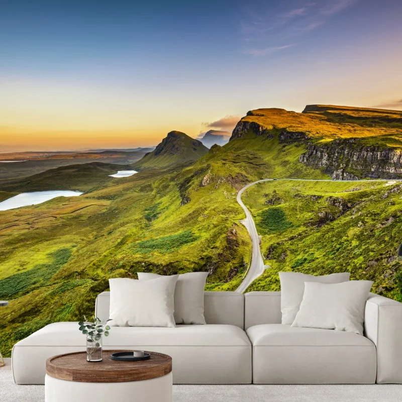 Fototapeta zachód słońca nad Quiraing, Isle of Skye – Wallissimo®