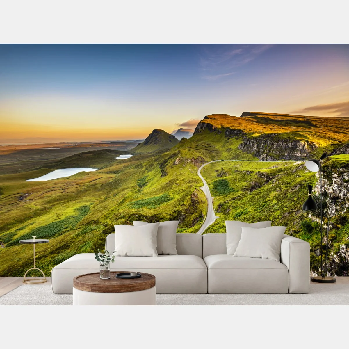 Fototapeta zachód słońca nad Quiraing, Isle of Skye – Wallissimo®