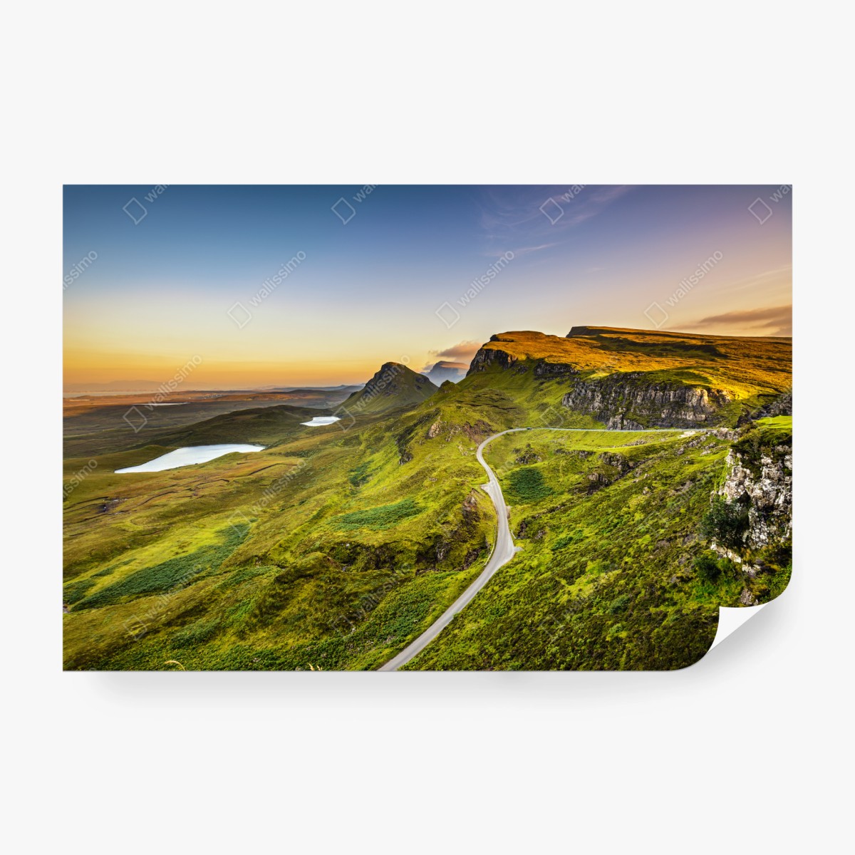 Fototapeta zachód słońca nad Quiraing, Isle of Skye – Wallissimo®