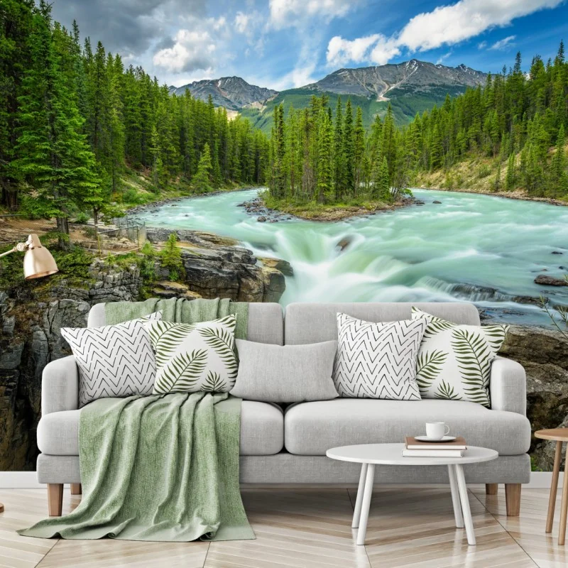 Fototapeta mglisty wąwóz przy Upper Sunwapta Falls, Jasper National Park – Wallissimo® Fototapeta mglisty wąwóz przy Upper Sunwapta Falls, Jasper National Park – Wallissimo®