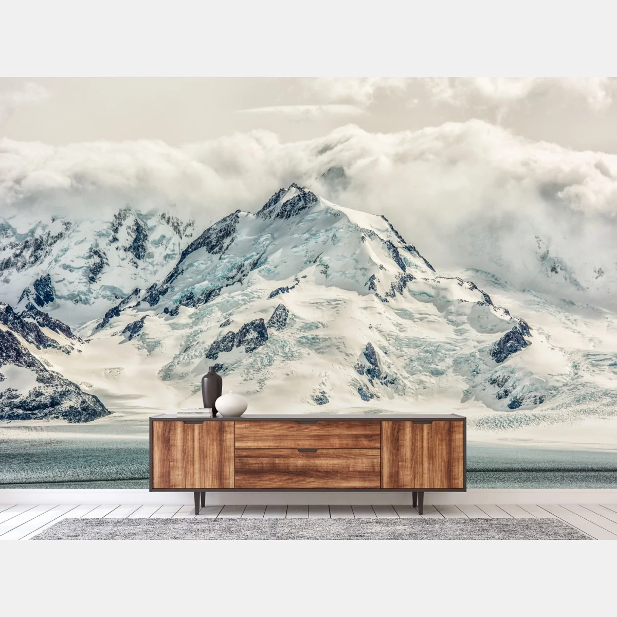 Fototapeta śnieżny szczyt z lodowcem – Wallissimo® Fototapeta śnieżny szczyt z lodowcem – Wallissimo®
