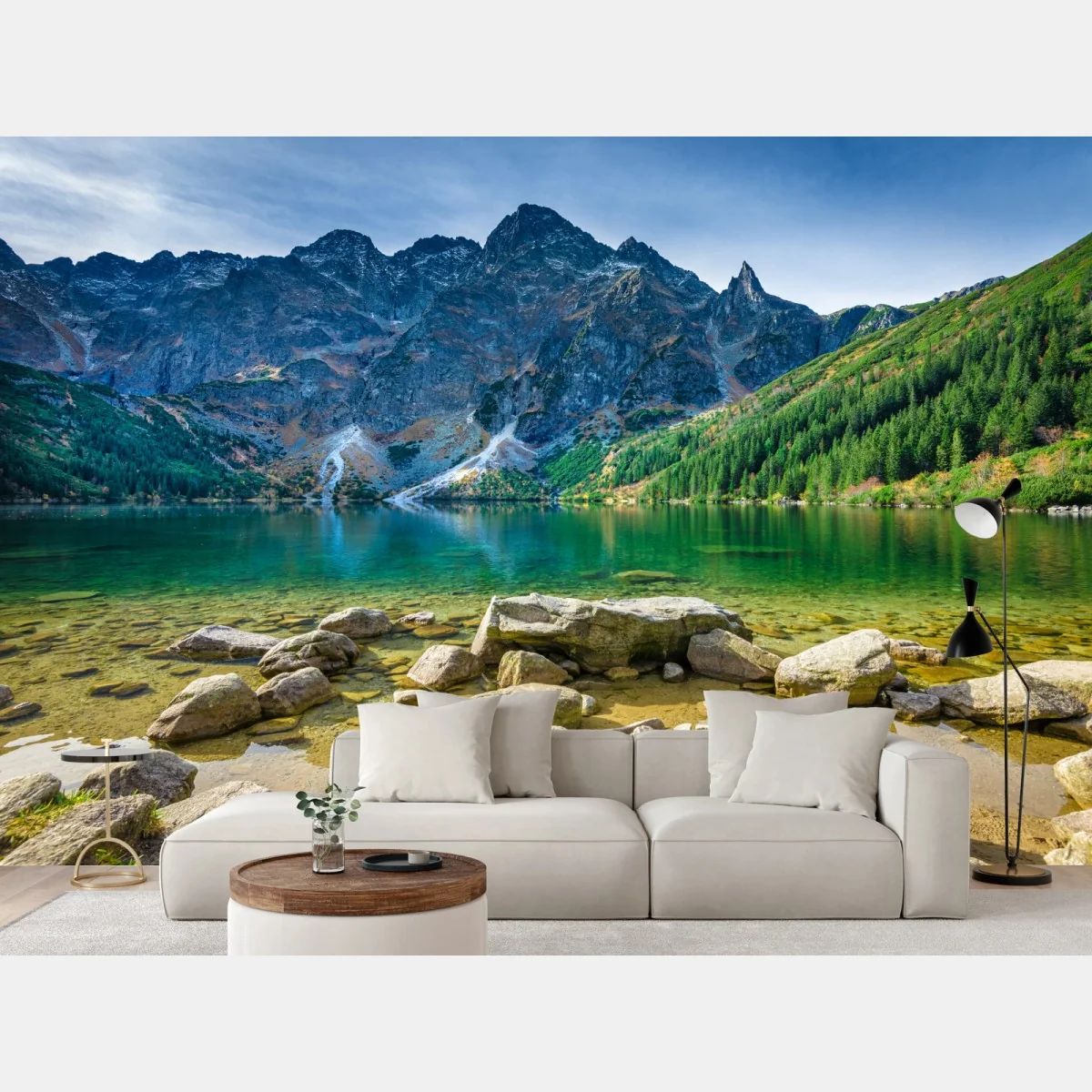 Fototapeta Morskie Oko zielone jezioro w Tatrach – Wallissimo® Fototapeta Morskie Oko zielone jezioro w Tatrach – Wallissimo®