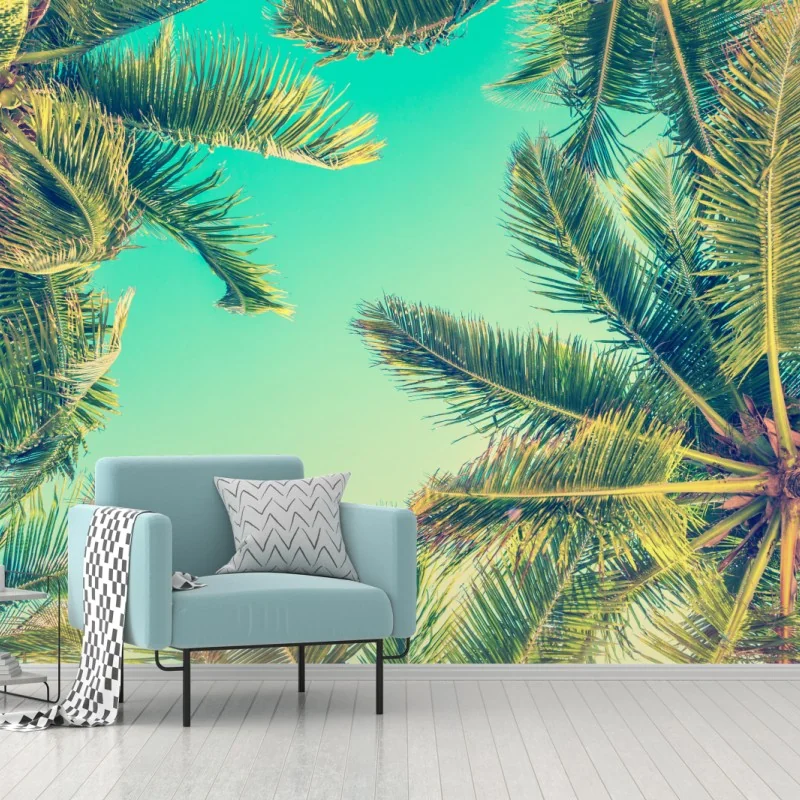 Fototapeta vintage turkusowy baldachim palm – Wallissimo® Fototapeta vintage turkusowy baldachim palm – Wallissimo®