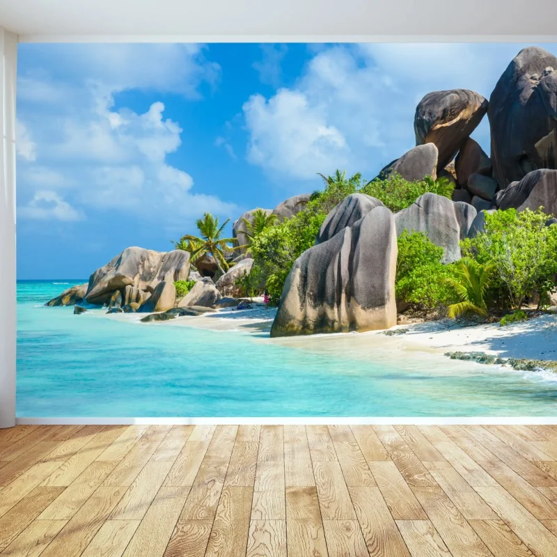 Fototapeta plaża Anse Source d'Argent, La Digue – Wallissimo® Fototapeta plaża Anse Source d'Argent, La Digue – Wallissimo®