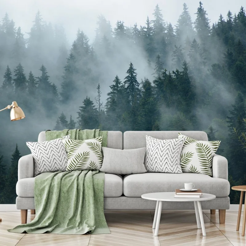 Fototapeta mglisty iglasty las – Wallissimo® Fototapeta mglisty iglasty las – Wallissimo®