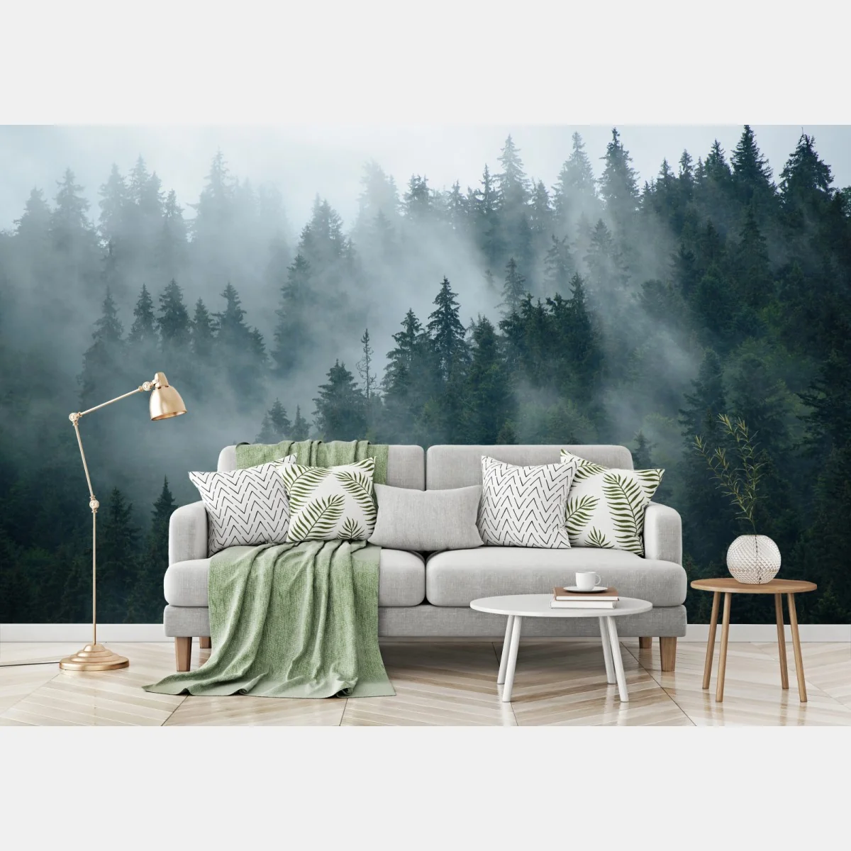 Fototapeta mglisty iglasty las – Wallissimo® Fototapeta mglisty iglasty las – Wallissimo®