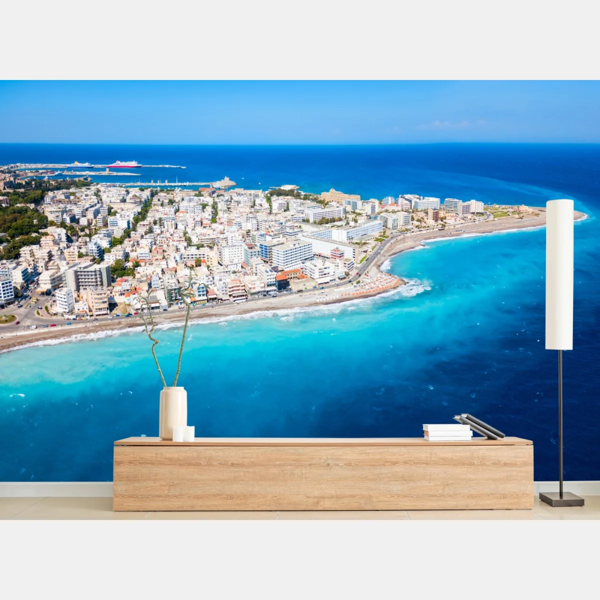 Fototapeta panorama lotnicza wybrzeża Rodos – Wallissimo® Fototapeta panorama lotnicza wybrzeża Rodos – Wallissimo®
