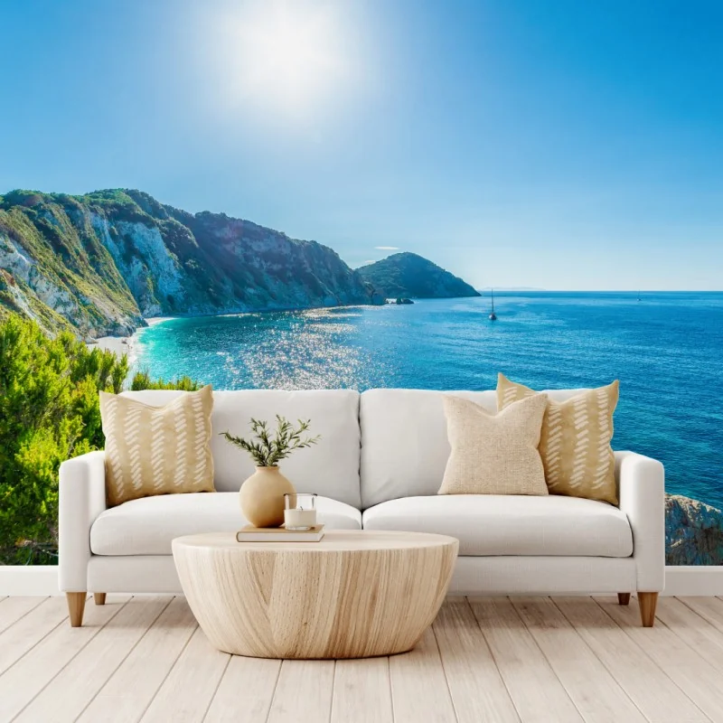 Fototapeta słoneczna panorama plaży Sansone, Elba – Wallissimo®