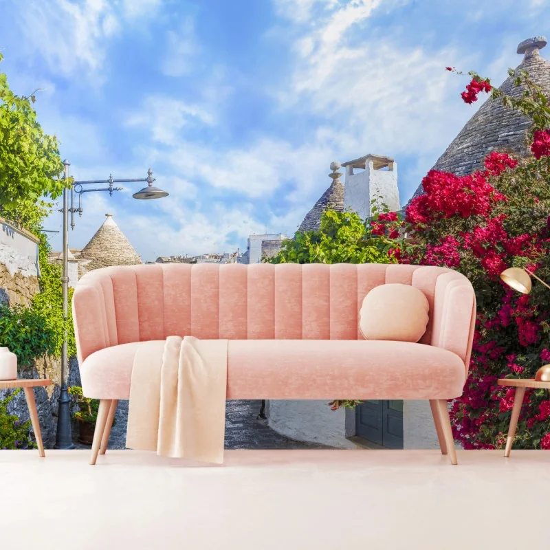 Fototapeta Alberobello trulli malownicza uliczka – Wallissimo® Fototapeta Alberobello trulli malownicza uliczka – Wallissimo®