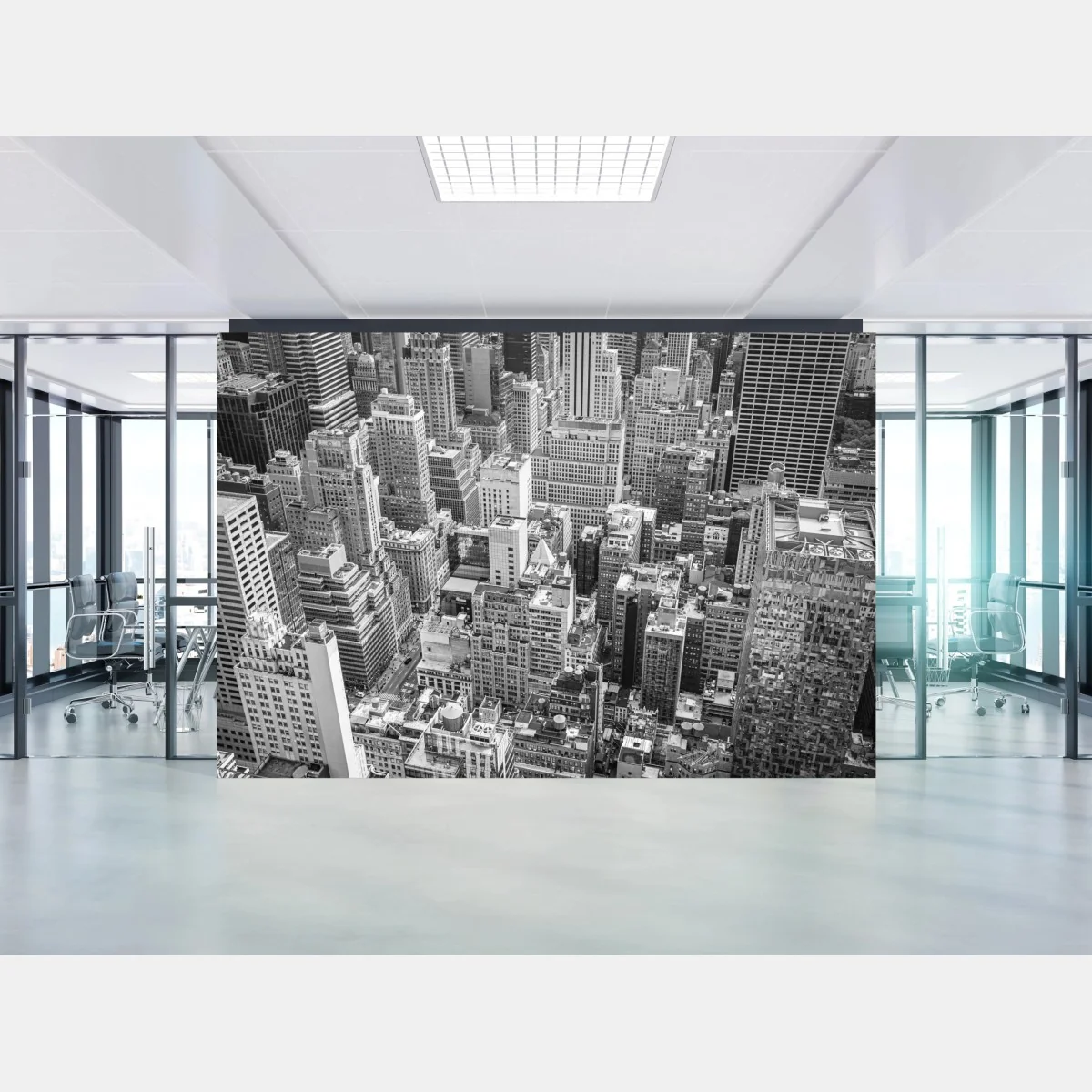 Fototapeta lotnicza panorama miasta w odcieniach szarości – Wallissimo® Fototapeta lotnicza panorama miasta w odcieniach szarości – Wallissimo®