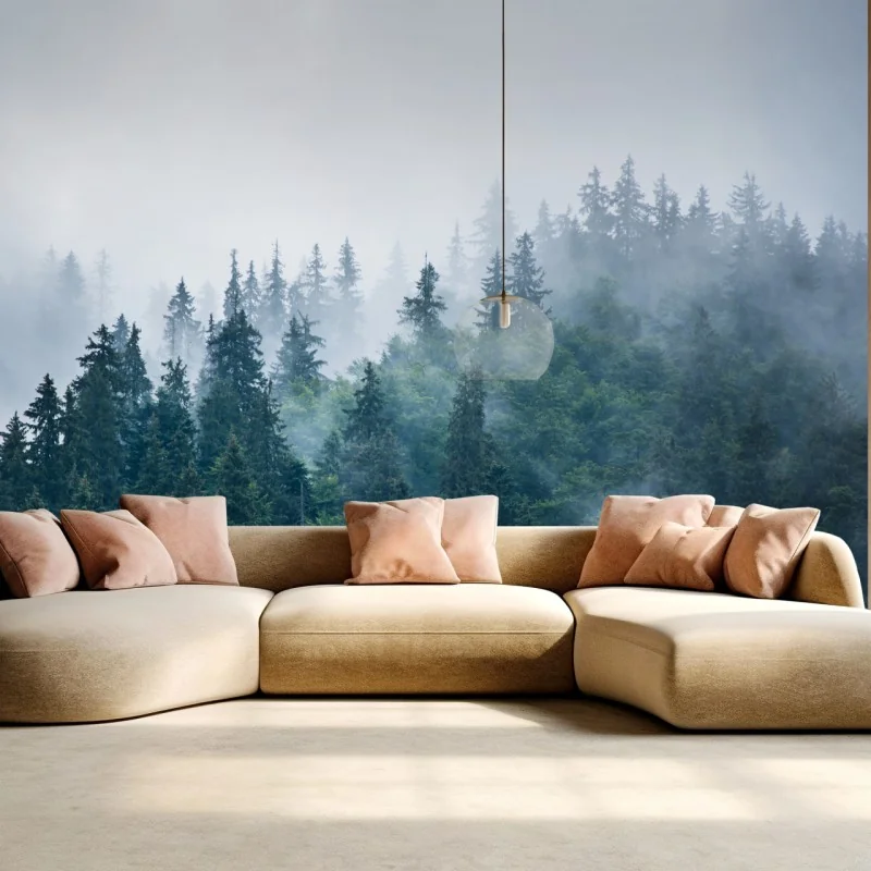 Fototapeta mglisty las iglasty – Wallissimo® Fototapeta mglisty las iglasty – Wallissimo®