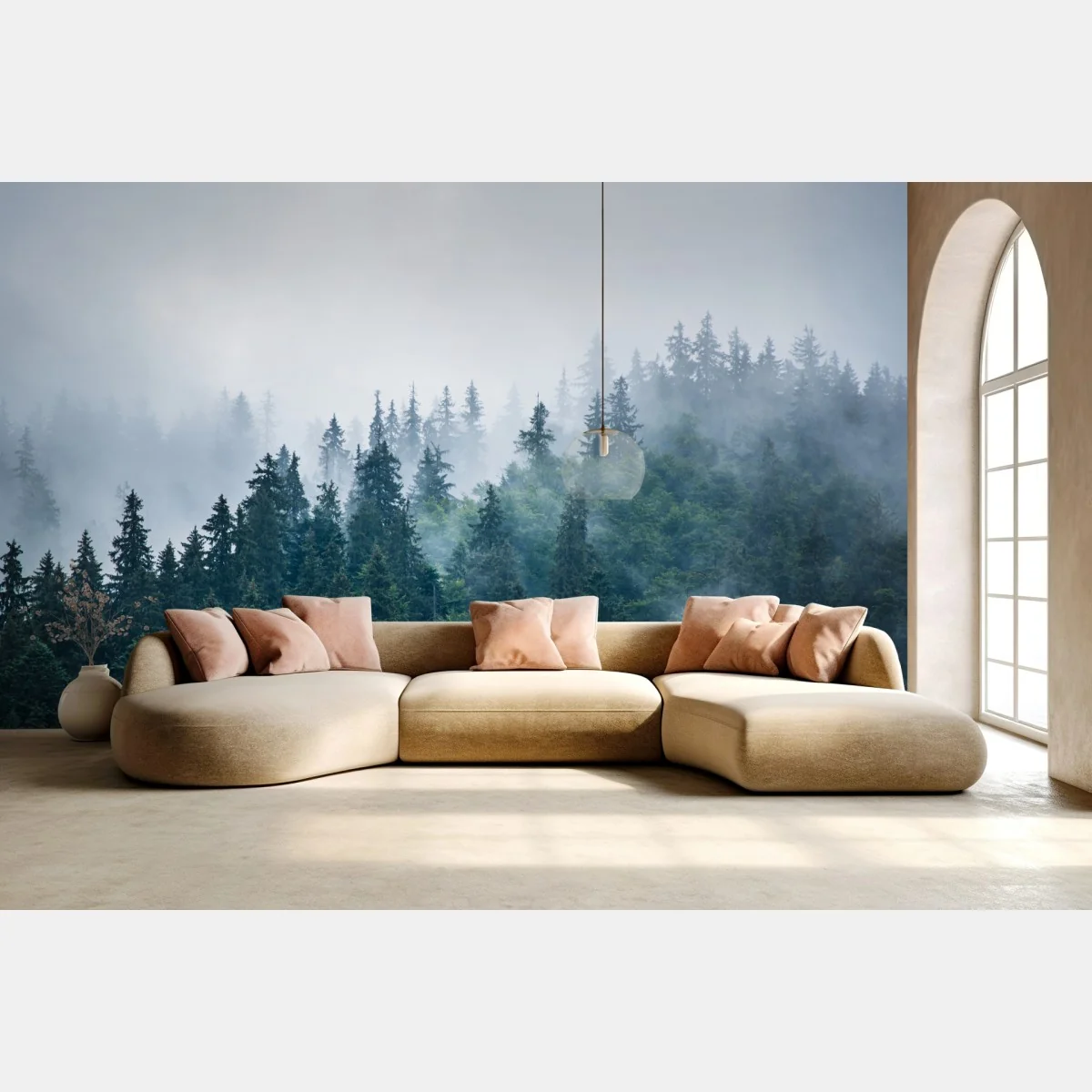 Fototapeta mglisty las iglasty – Wallissimo® Fototapeta mglisty las iglasty – Wallissimo®