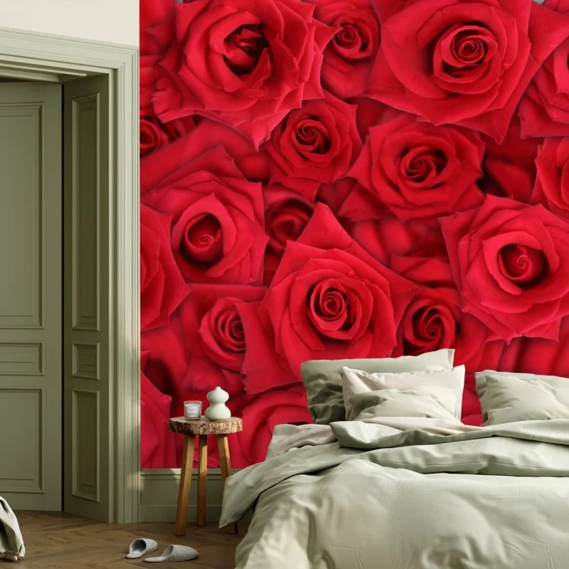 Fototapeta żywe czerwone róże kolaż – Wallissimo® Fototapeta żywe czerwone róże kolaż – Wallissimo®