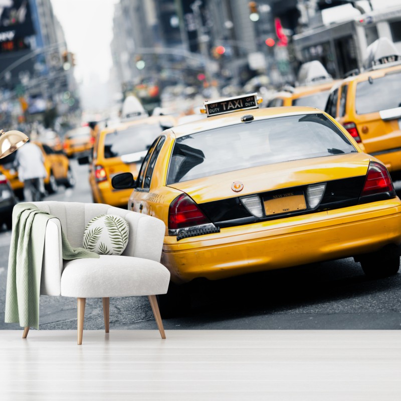 Fototapeta żółte taksówki na ruchliwej ulicy Nowego Jorku – Wallissimo® Fototapeta żółte taksówki na ruchliwej ulicy Nowego Jorku – Wallissimo®