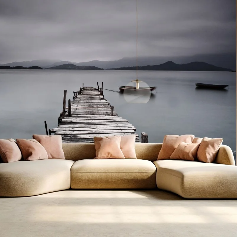 Fototapeta ciche drewniane molo nad spokojnym morzem – Wallissimo® Fototapeta ciche drewniane molo nad spokojnym morzem – Wallissimo®