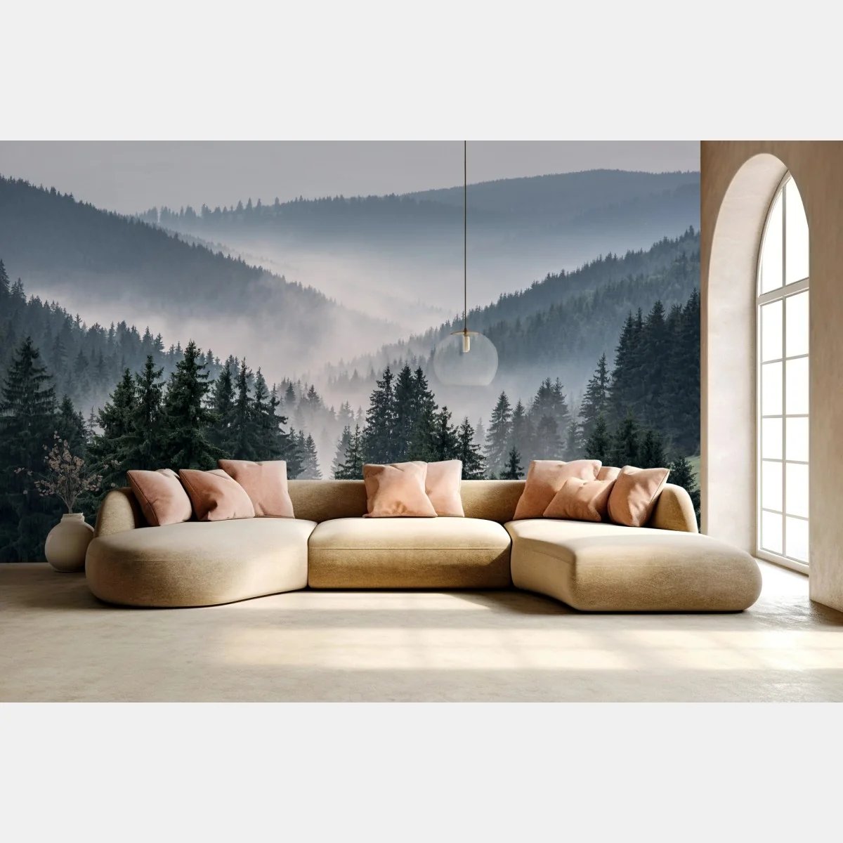 Fototapeta mglisty górski las – Wallissimo® Fototapeta mglisty górski las – Wallissimo®