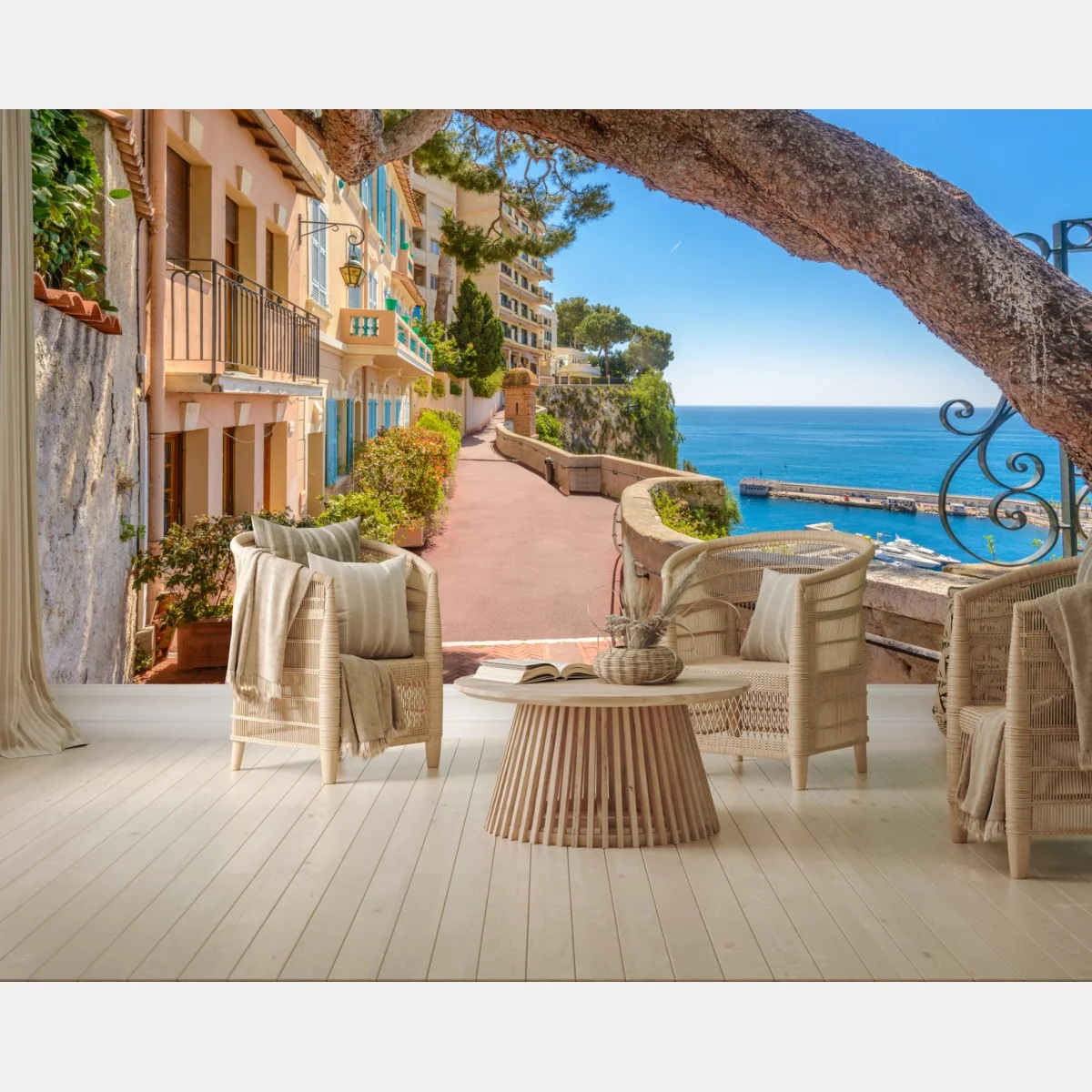 Fototapeta Monako promenada z widokiem na morze – Wallissimo® Fototapeta Monako promenada z widokiem na morze – Wallissimo®