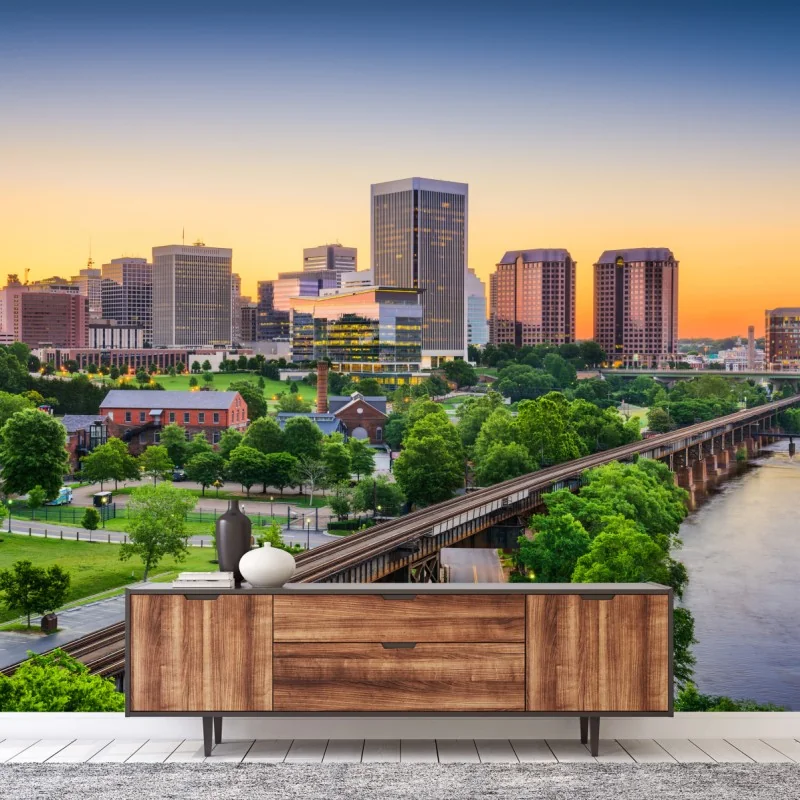 Fototapeta panorama Richmond o zachodzie słońca – Wallissimo® Fototapeta panorama Richmond o zachodzie słońca – Wallissimo®