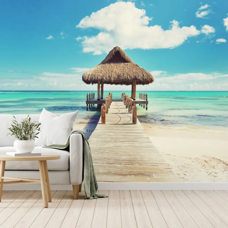 Fototapeta tropikalny pomost w Punta Cana – Wallissimo® Fototapeta tropikalny pomost w Punta Cana – Wallissimo®