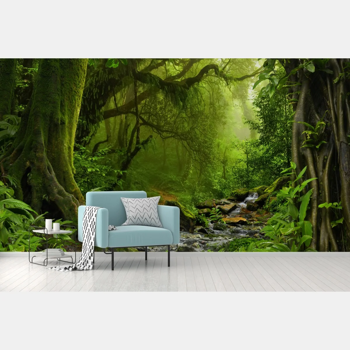 Fototapeta zaczarowany zielony leśny strumień – Wallissimo® Fototapeta zaczarowany zielony leśny strumień – Wallissimo®