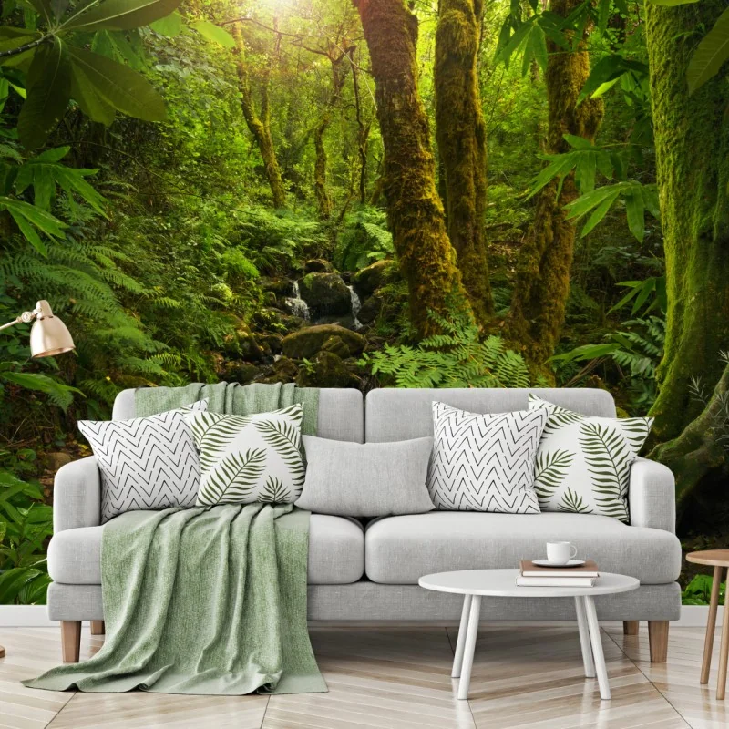 Fototapeta porośnięty mchem leśny potok – Wallissimo® Fototapeta porośnięty mchem leśny potok – Wallissimo®