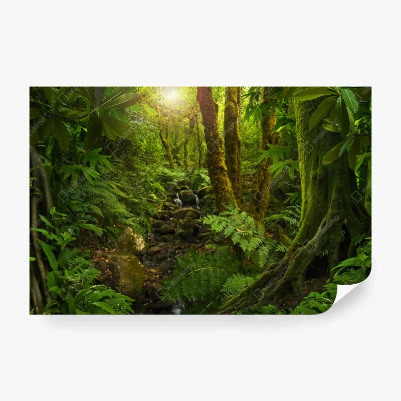 Fototapeta luksusowy złoty wzór kwiatowy na granacie – Wallissimo®