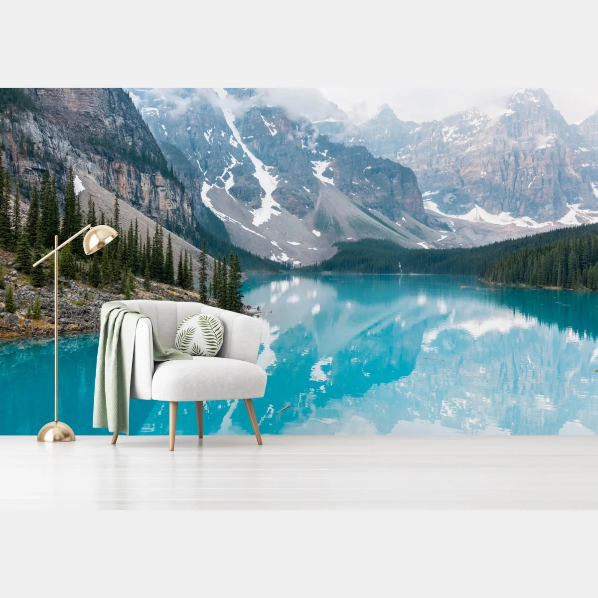 Fototapeta turkusowe jezioro moraine w Banff – Wallissimo® Fototapeta turkusowe jezioro moraine w Banff – Wallissimo®