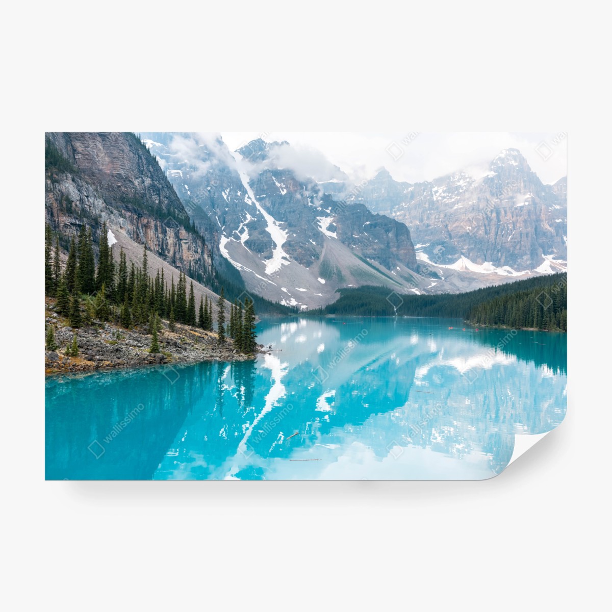 Fototapeta turkusowe jezioro moraine w Banff – Wallissimo® Fototapeta turkusowe jezioro moraine w Banff – Wallissimo®