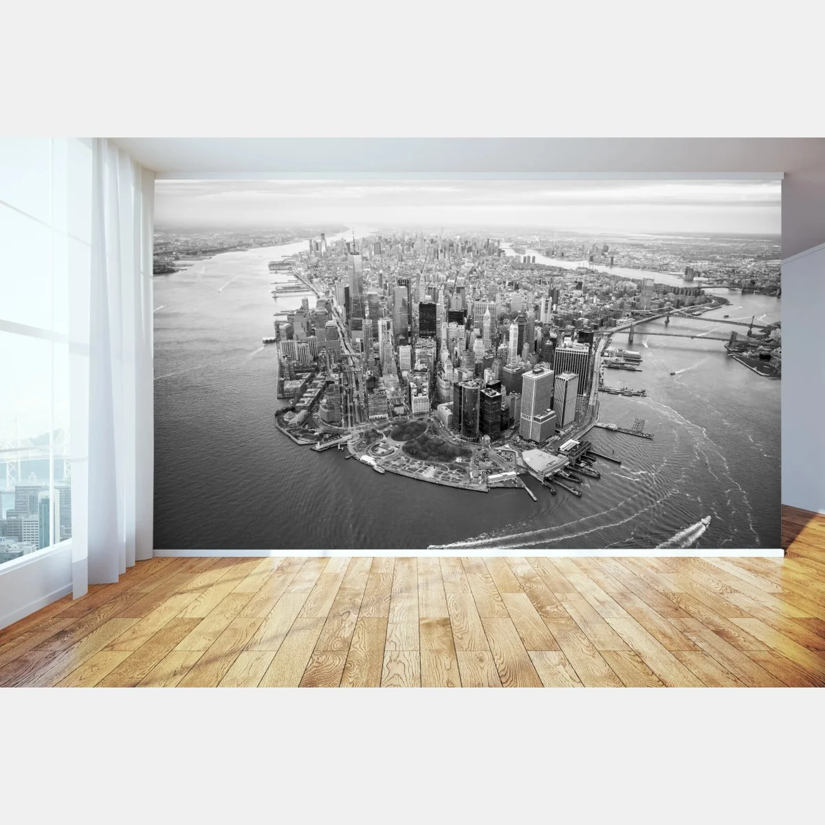 Fototapeta Manhattan panorama z lotu ptaka – Wallissimo® Fototapeta Manhattan panorama z lotu ptaka – Wallissimo®