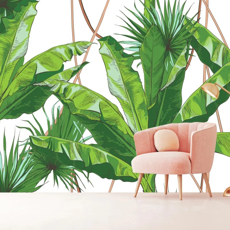 Fototapeta bujny wzór liści bananowca – Wallissimo® Fototapeta bujny wzór liści bananowca – Wallissimo®