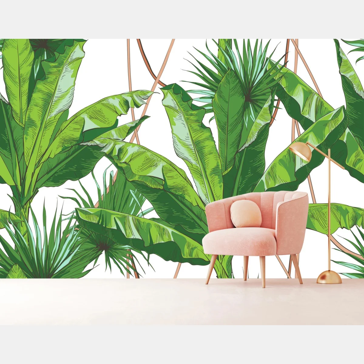 Fototapeta bujny wzór liści bananowca – Wallissimo® Fototapeta bujny wzór liści bananowca – Wallissimo®