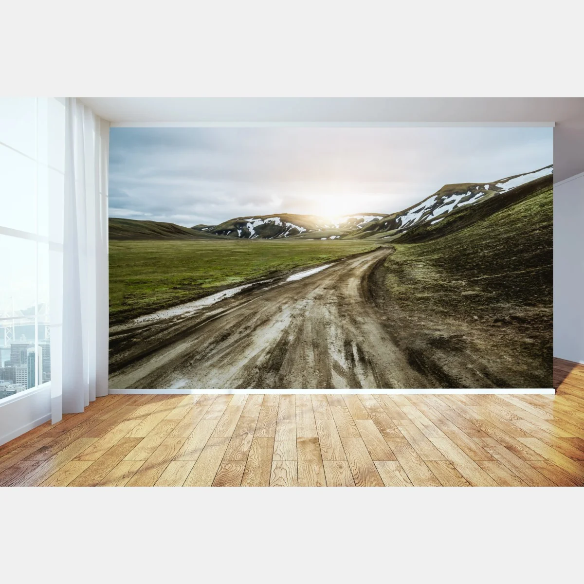 Fototapeta Landmanalaugar malownicza droga na wyżynie – Wallissimo® Fototapeta Landmanalaugar malownicza droga na wyżynie – Wallissimo®