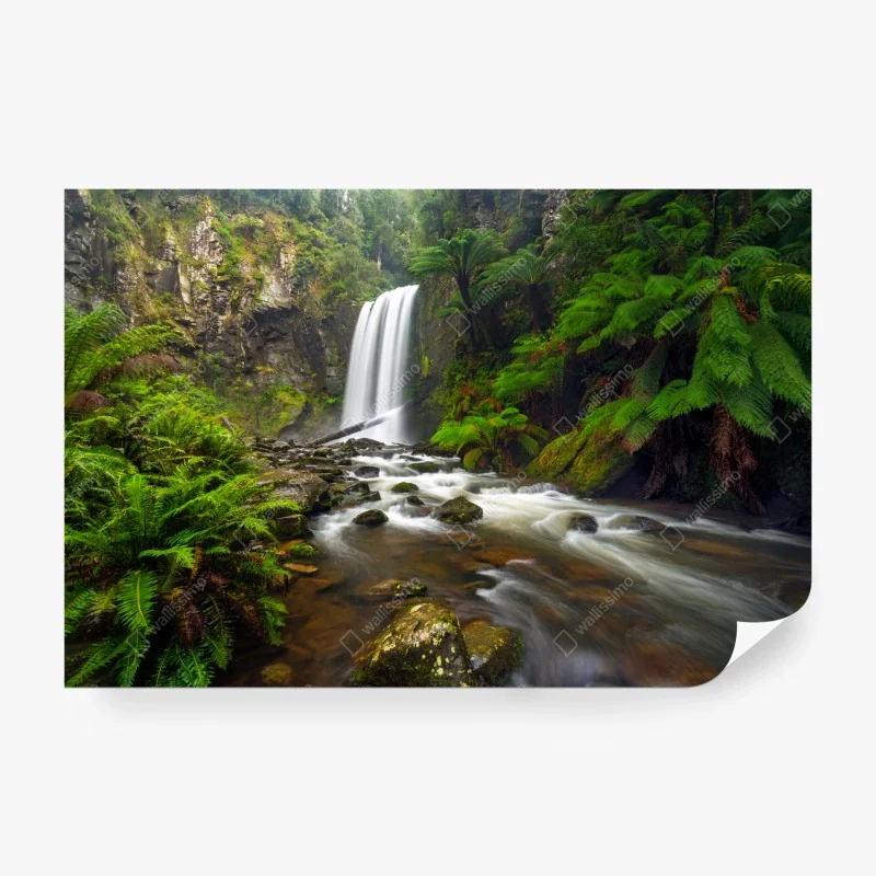 Fototapeta pastelowy tropikalny wzór botaniczny z żurawiami – Wallissimo®