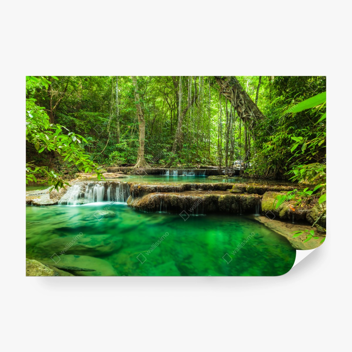 Fototapeta spokojne turkusowe baseny przy wodospadzie Erawan – Wallissimo® Fototapeta spokojne turkusowe baseny przy wodospadzie Erawan – Wallissimo®