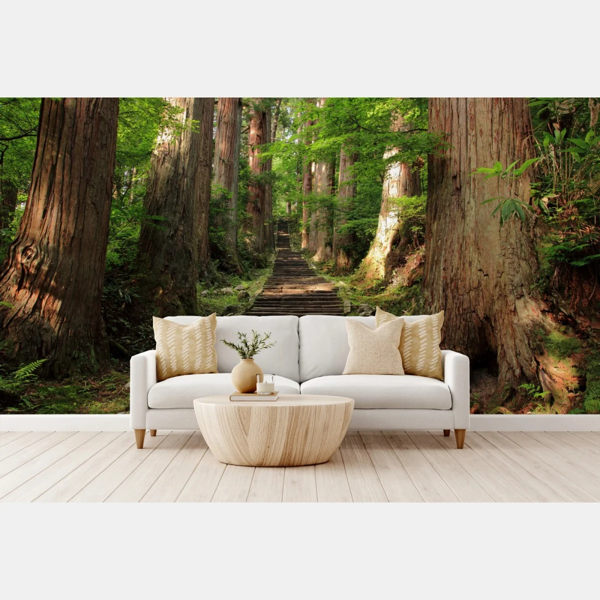 Fototapeta kamienne schody w starym lesie – Wallissimo® Fototapeta kamienne schody w starym lesie – Wallissimo®