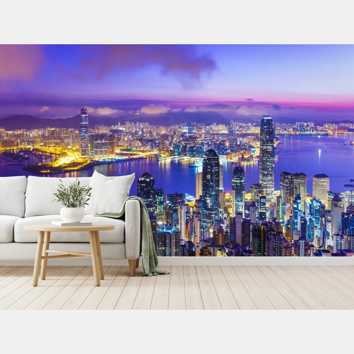 Fototapeta Hong Kong panorama o świcie – Wallissimo® Fototapeta Hong Kong panorama o świcie – Wallissimo®