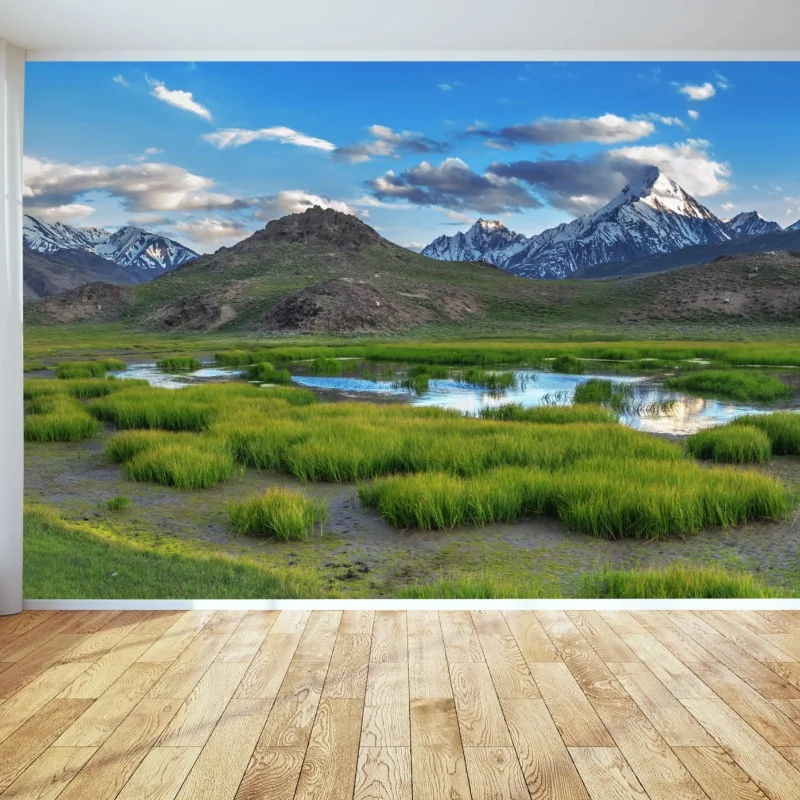 Fototapeta spokojne jezioro górskie w Himalajach latem – Wallissimo® Fototapeta spokojne jezioro górskie w Himalajach latem – Wallissimo®