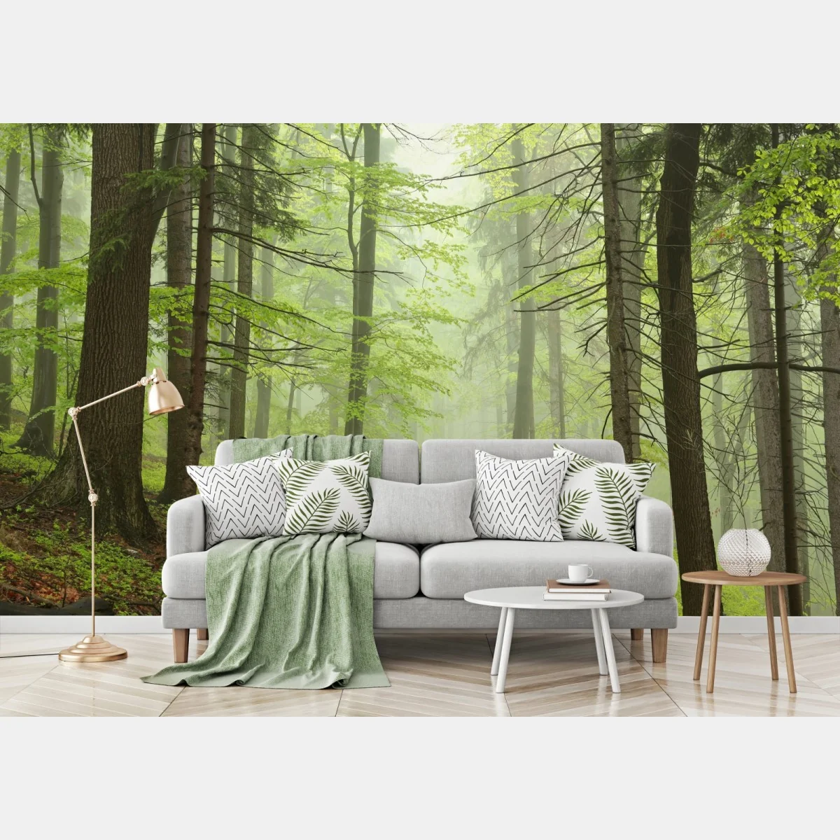 Fototapeta mglisty zielony leśny szlak – Wallissimo® Fototapeta mglisty zielony leśny szlak – Wallissimo®