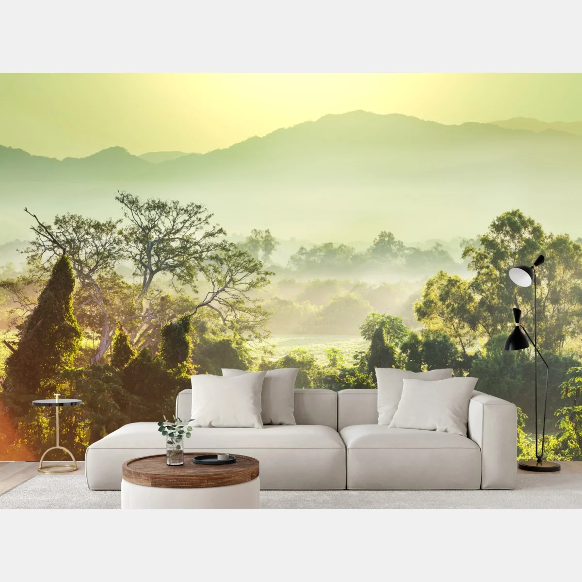 Fototapeta mglista dżungla Wietnamu o wschodzie słońca – Wallissimo® Fototapeta mglista dżungla Wietnamu o wschodzie słońca – Wallissimo®
