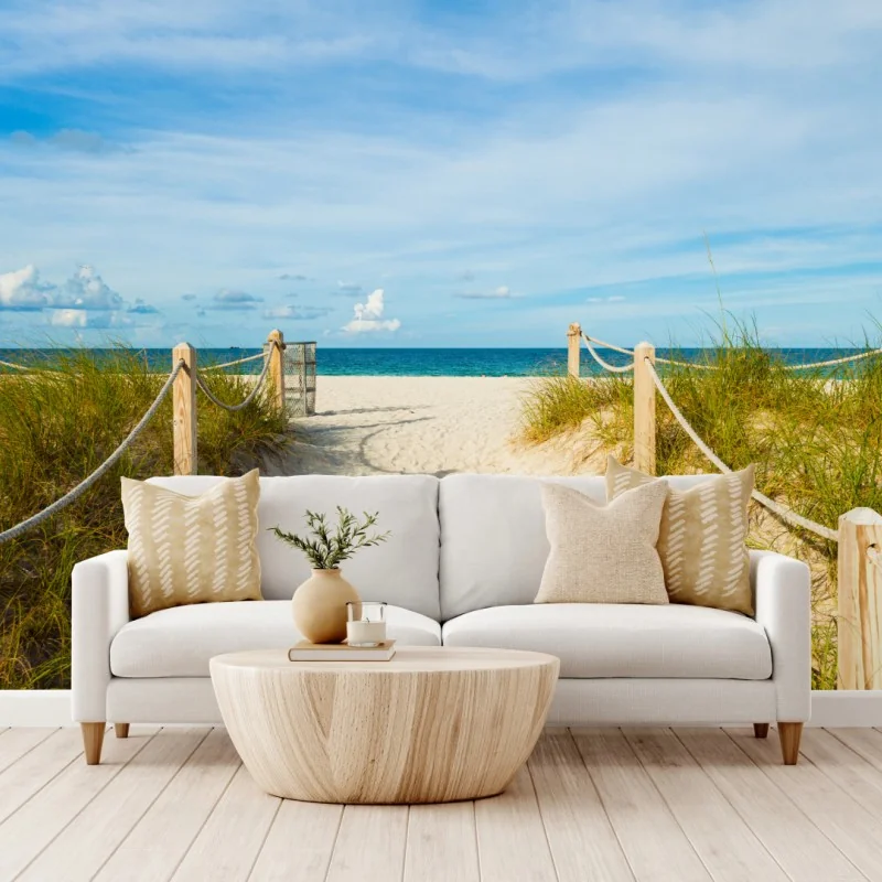 Fototapeta ścieżka na plażę w Miami – Wallissimo® Fototapeta ścieżka na plażę w Miami – Wallissimo®